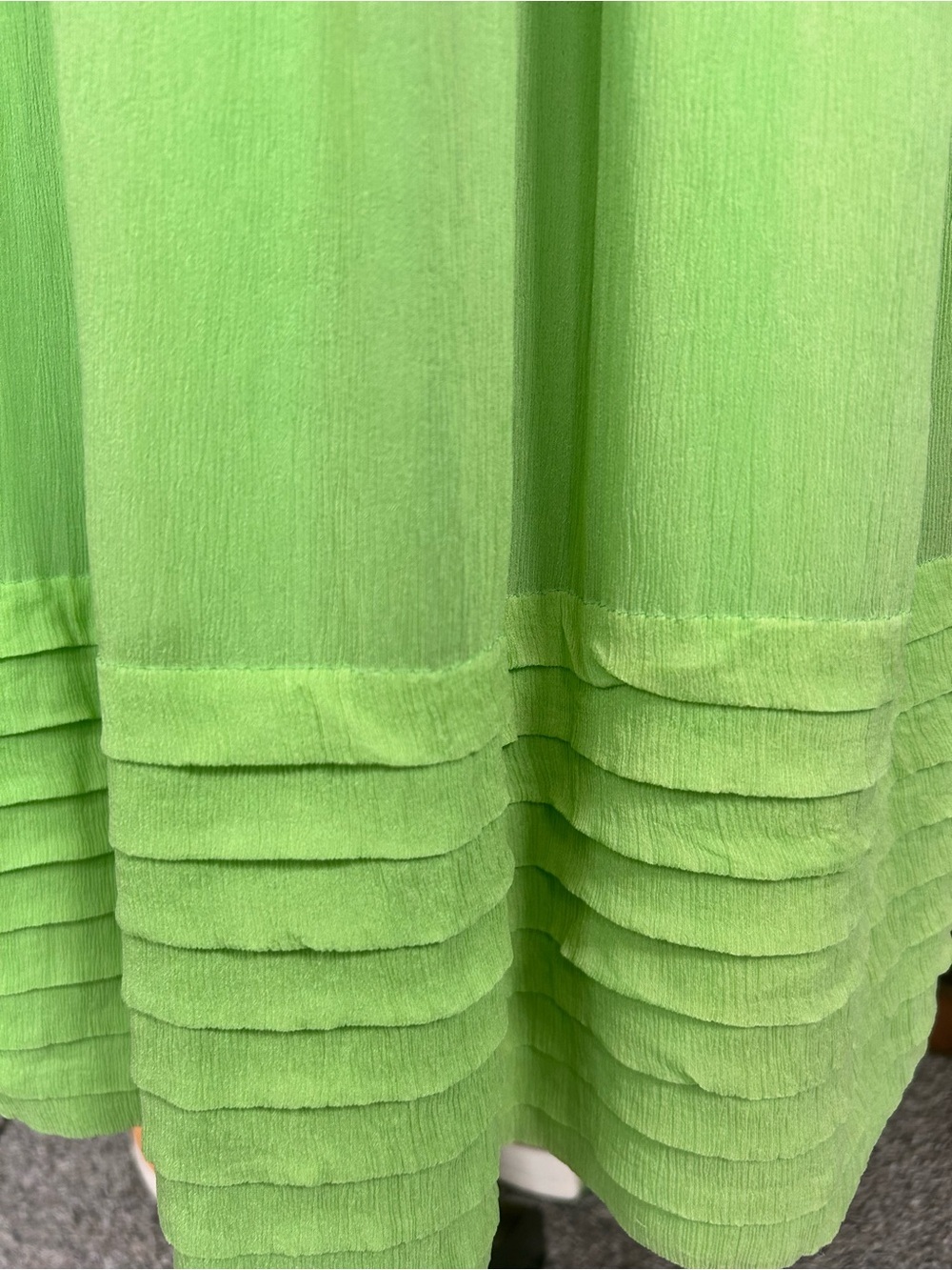 J. Crew 100% Silk Strapless Lime Green Midi Dress size 4 - Picture 3 of 9
